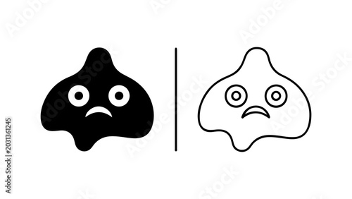 Photos Minimalist Sad Blob Character Line Art Set