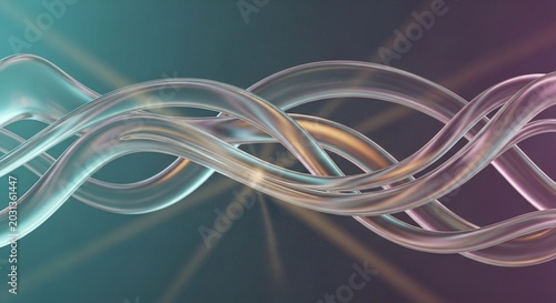 Abstract flowing light trails with vibrant neon colors in dark futuristic background