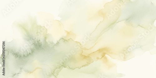 Quadro su tela Abstract watercolor sky background with soft clouds, blue tones, vintage texture