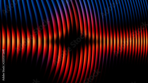 Tableau sur toile Abstract blurring stripes in red and blue hues with color blend, abstract