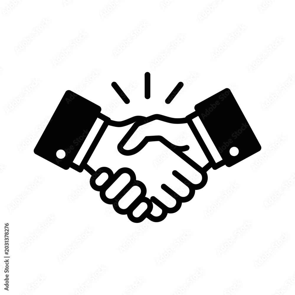 Obraz premium Icon handshake icon, business agreement symbol, partnership sign, vector illustration