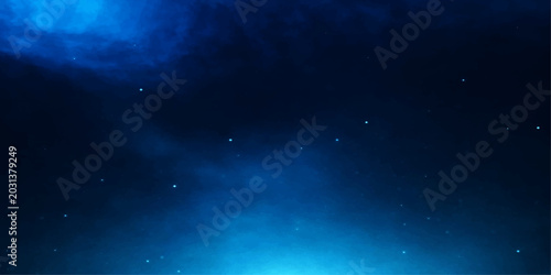 Photos Blue sky background with clouds and stars cosmic universe illustration