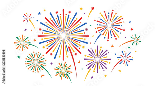 Quadro su tela Colorful fireworks display celebrating a festive occasion