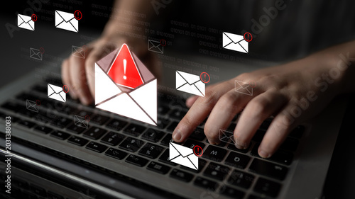 Quadro su tela A cybersecurity alert indicating a phishing scam or malware threat