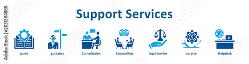 Photos Support Services web icon banner with glyph color style