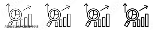 Tableau sur toile Market Research Icon Set Different Style Collection