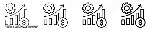 Obraz na płótnie Financial Progress Icon Set Different Style Collection