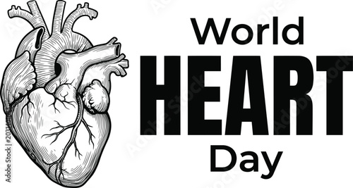 Fotografi World Heart Day anatomical heart illustration health awareness design