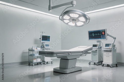 Modern operating room with medical equipment