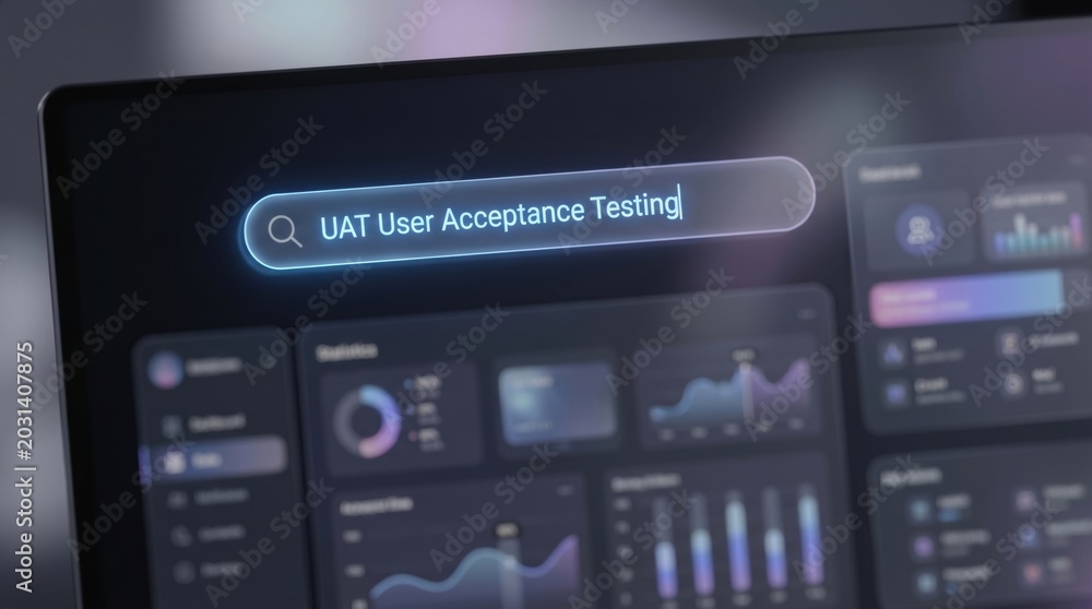 Fototapeta premium UAT testing, software development, user acceptance testing, dashboard, analytics