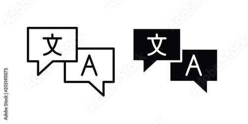 Bilde på lerret Language icon design concept pack in black color