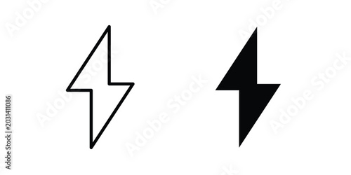 Bild auf Leinwand Lightning bolt icon design concept pack in black color
