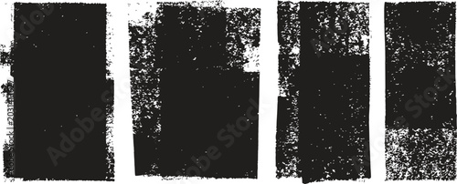 Foto Abstract grunge rectangle texture collection with distressed monochrome ink overlays and rough weathered surface effects