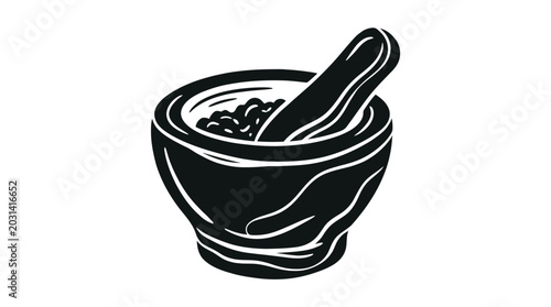 Tableau sur toile Mortar and pestle kitchen tool.