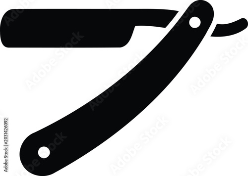 Tableau sur toile Straight razor and blade on white background