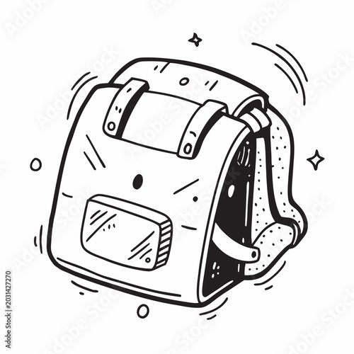 A unique modern school bag design placed on a clea svg