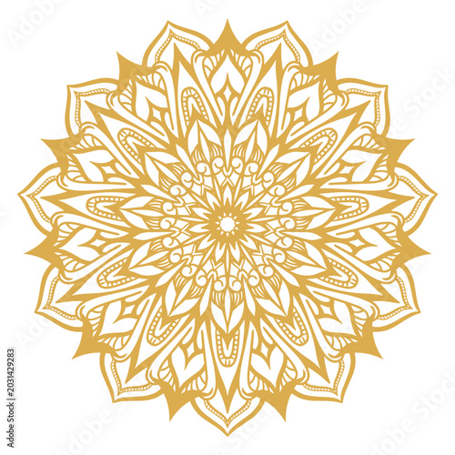 Intricate Golden Mandala Design A Symbol of Spirituality, Harmony, and Artistic Expression