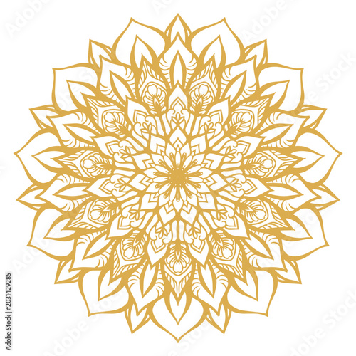 Intricate Golden Mandala Design - A Symbol of Harmony and Spiritual Connection