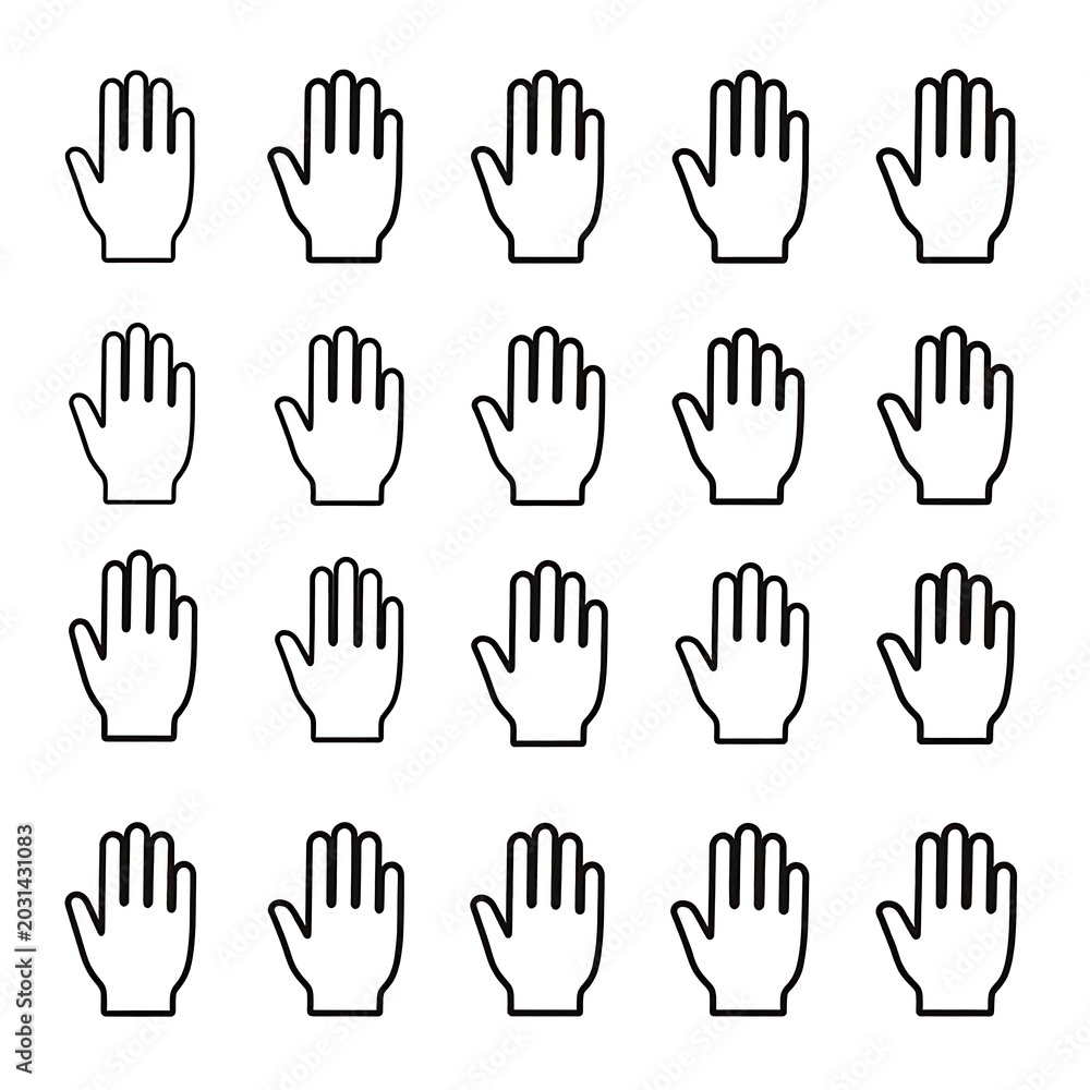 Fototapeta premium Hands Raised in Different Directions.