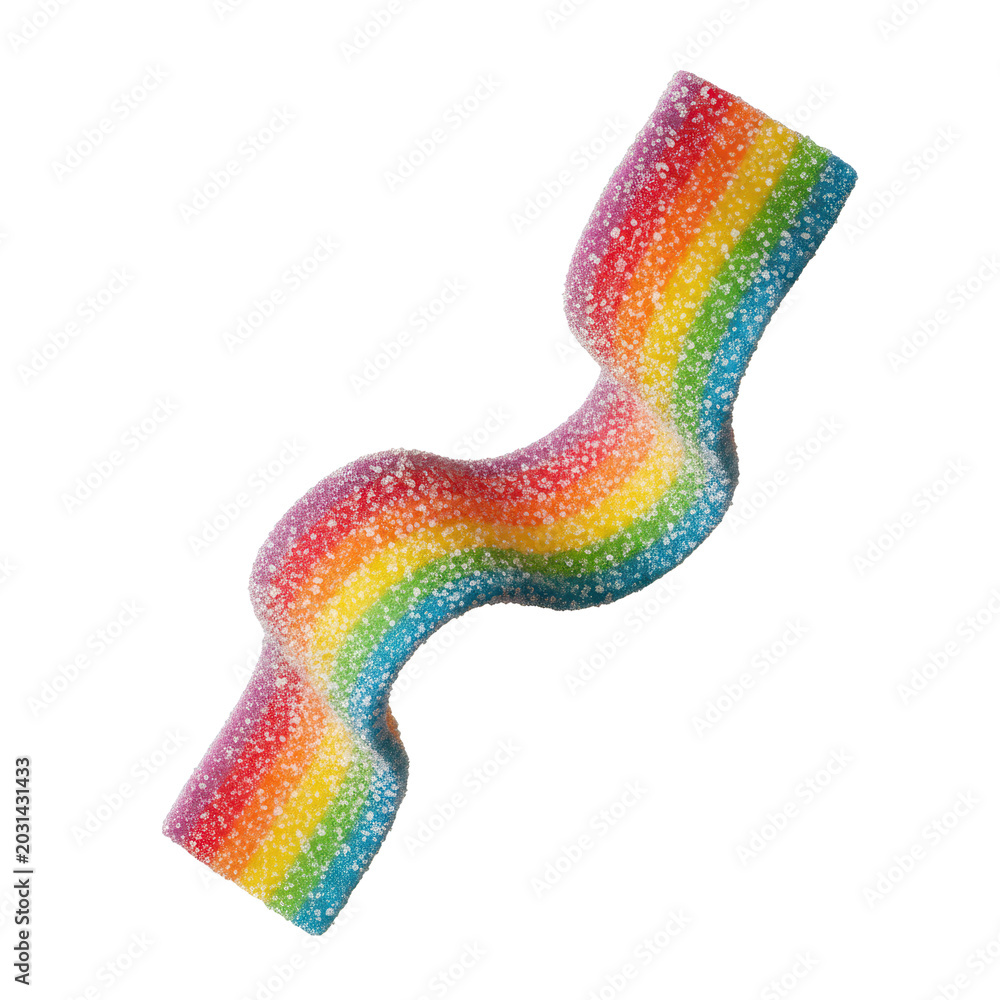 Fototapeta premium Sugar-Coated Rainbow Sour Gummy Candy Strip
