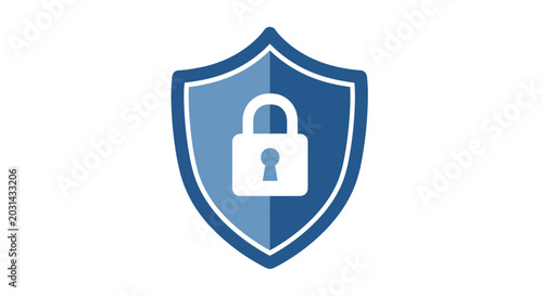 Shield icon with padlock representing security and protection concept