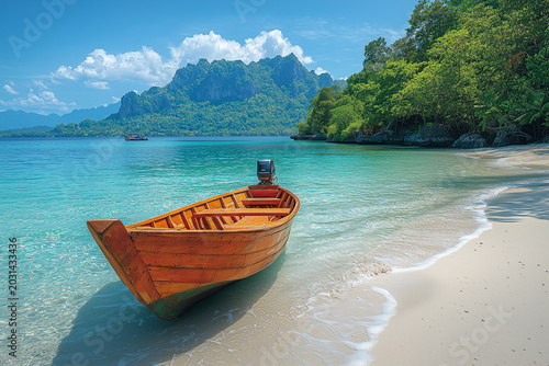 A small boat on the beach