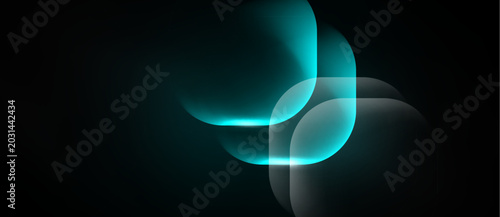 Canvastavla Abstract shapes overlap, creating luminous effect