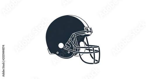 Dark blue american football helmet silhouette