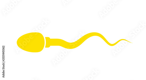 Tableau sur toile Yellow Sperm Icon Isolated on White Background, Fertility Concept