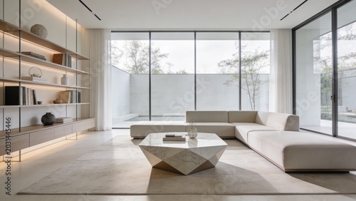 Modern Minimalist Living Room Interior With Natural Light
