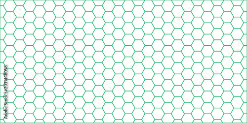 Canvastavla Seamless mint green honeycomb vector pattern with hexagonal grid background for