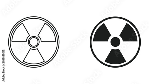 Canvastavla Two black and white radiation symbols on a white background for nuclear or hazar