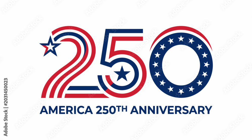Obraz premium Commemorative 250th Anniversary United States National Celebration Graphic Design