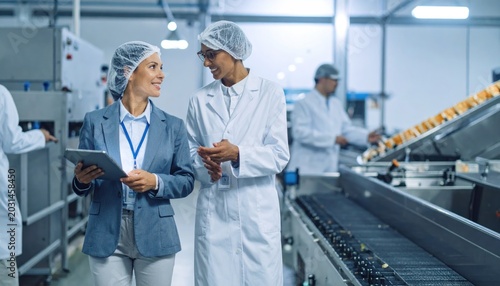Manufacturing Team Inspecting Production Line.