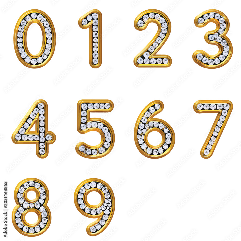 Naklejka premium diamond font vector illustration
