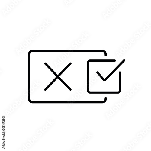A vector icon representing overriding AI decision in control systems, created in line style with editable stroke