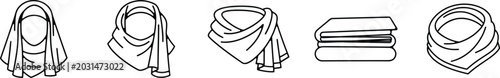 Photos Hijab and scarf wrapping styles line drawings