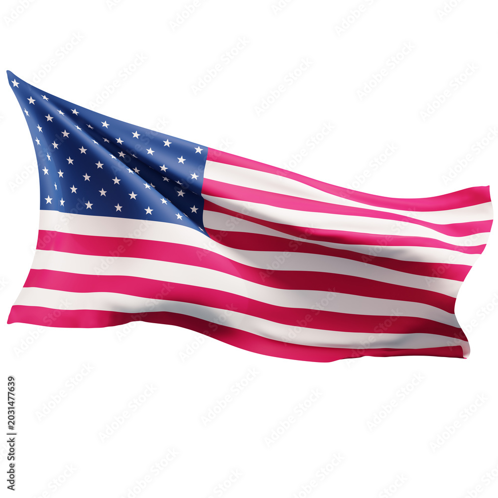 Obraz premium Waving USA Flag. American Independence Day July 4th Patriotic Symbol