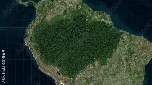Amazon Rainforest Map Animation On South America Satellite View