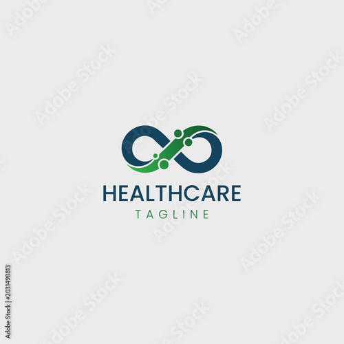 Infinity loop healthcare and medical abstract logo vector template