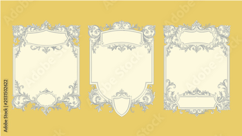 Elegant Vintage Floral Frames Collection For Wedding Invitation Design Templates