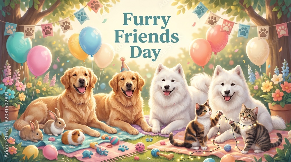 Fototapeta premium Cute and Cheerful Furry Friends featuring Cute dog on white background studio pet portrait