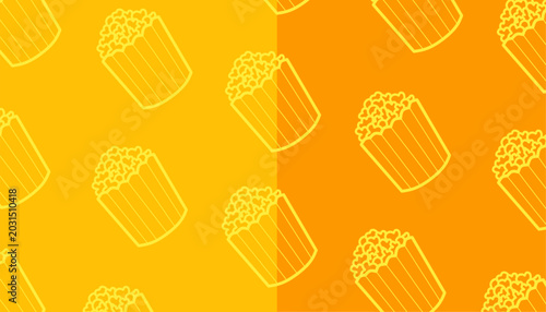 Foto Doodle Popcorn Seamless Pattern