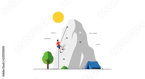 Foto Person Climbing Rock Formation Outdoors.