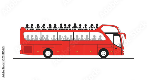 Bild auf Leinwand Red Double Decker Tour Bus Vehicle.