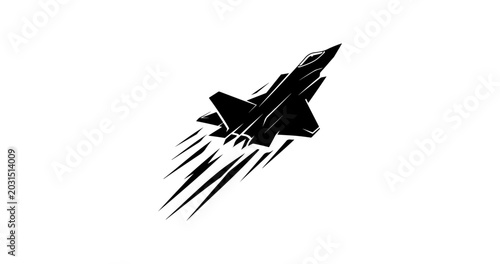 Tableau sur toile Stealth Fighter Jet Speed Silhouette