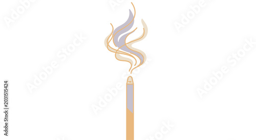 Canvastavla Smoking cigarette with burning tobacco.