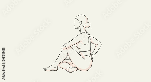 Foto Woman sitting in yoga pose.