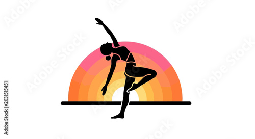Foto Woman doing yoga in standing pose.
