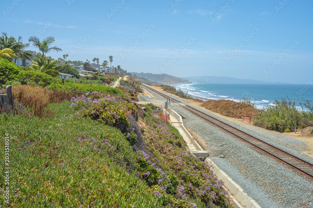 Obraz premium Shoreline and scenery near Carlsbad California.